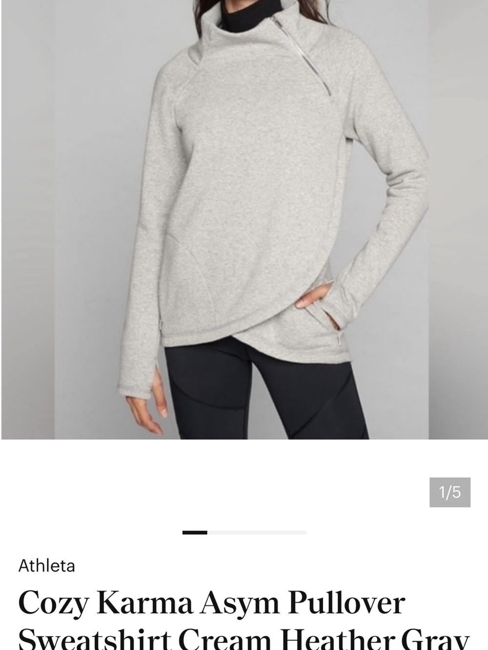 Athleta Cozy Karma Asym Pullover EUC